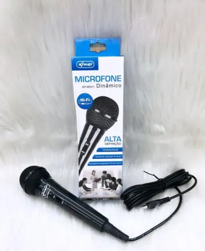 Microfone com fio ideal para karaokê- Alta Definição