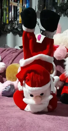 Papai Noel Eletronico + pelucia cachorro Noel