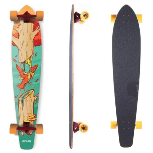 Skate Longboard Truck Blindado Completo Profissional Montado Amarelo (Usado)