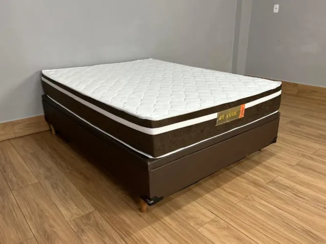 Base Baú Carioca + Colchão Bio Classic Molas Ensacadas Casal l86