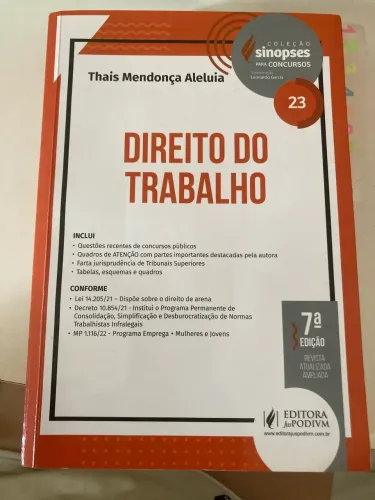 Vendo Livro Direito do Trabalho Sinopse