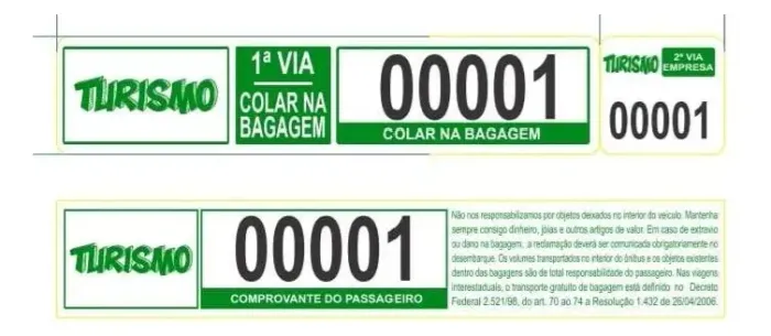 Etiqueta De Bagagem Em Rolo Antt - 1000 Unid. Mala Ônibus Azul