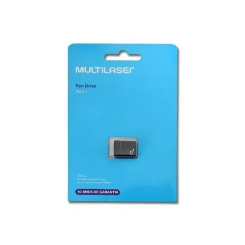 Pen Drive Nano 4gb Leitura 10 Gravação 3mb Preto Multilaser