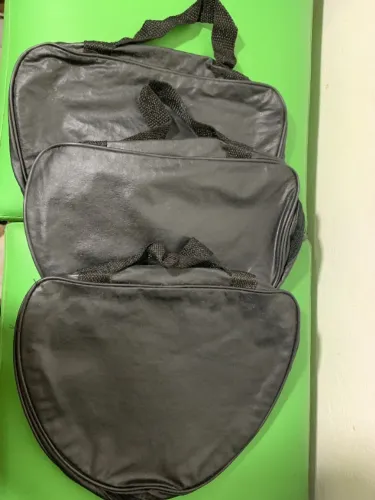 Kit 3 Capas Pandeiro Meia Lua Ou Multi-uso Courino E Forro