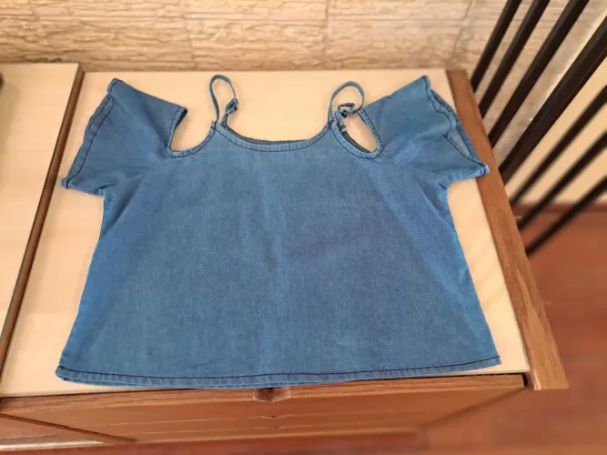 Blusa Jeans Off Shoulder