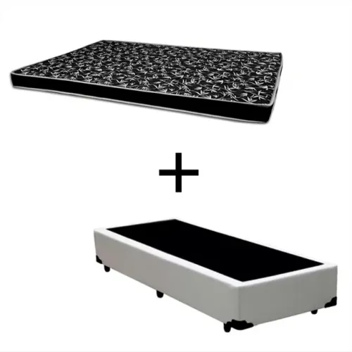 Base Solteiro Branca com Colchão Solteiro D20 Ortobom - Entrega Rápida!