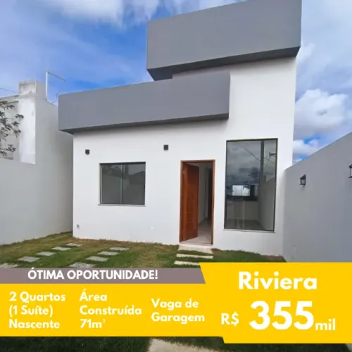 FIT - Casa Linear - Riviera - 2 Quartos (1 suíte) - Nascente - 7x20