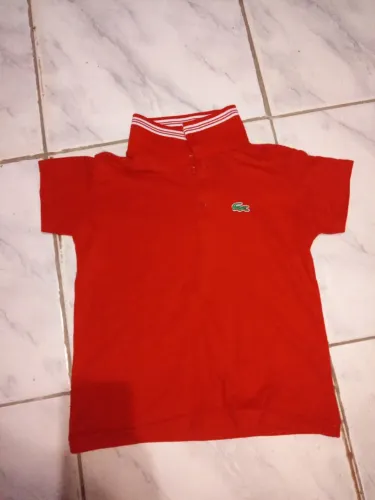 Camiseta Polo Lacoste Infantil Vermelha 