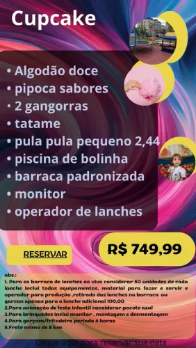 Kit festa completo algodão doce + pula pula 