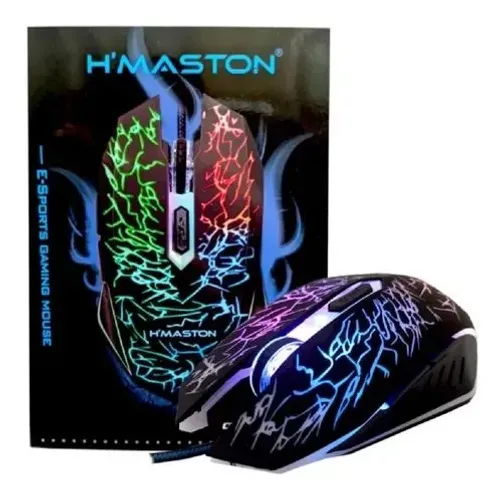 Mouse Gamer Hmaston Com Fio, USB 1.3 Metros Toque Sensível X5