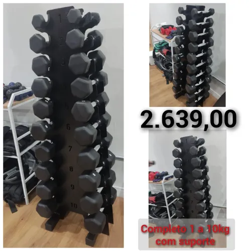 HALTER sextavado texturizado cromada 1 a10 kg