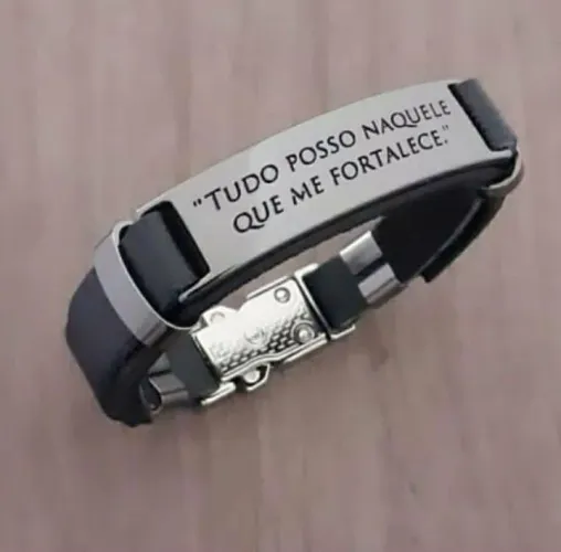 Pulseira Aço Inox com Mensagem