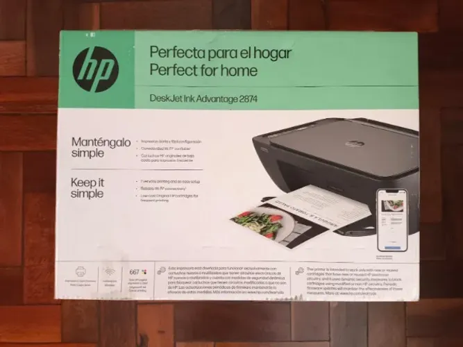 Impressora Multifuncional HP Deskjet Ink 2874 Bivolt com Scanner e Conexão Sem Fio