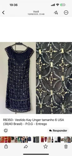 Vestido Kay Unger tamanho 6 USA (38/40 Brasil)