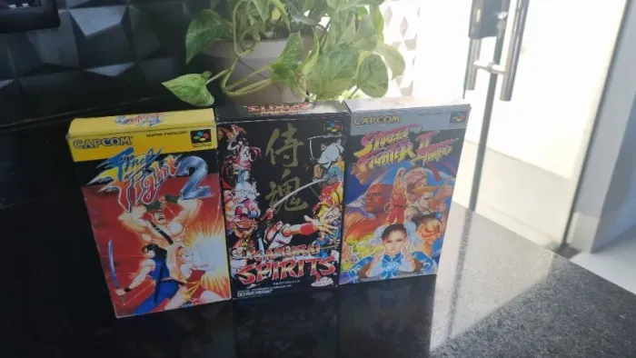 3x jogos snes na caixa
