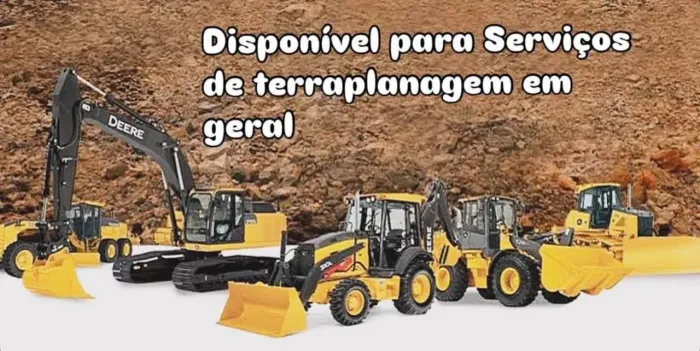 Máquinas pesadas disponíveis para execução de terraplanagem