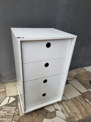 Gaveteiro de 4 Gavetas Branco. 39,5x35 - escritório, cabeceira