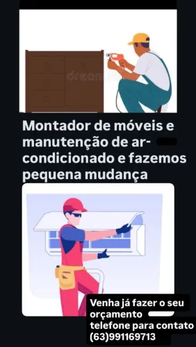 Montador de móveis e instalação em ar condicionado e manutenção