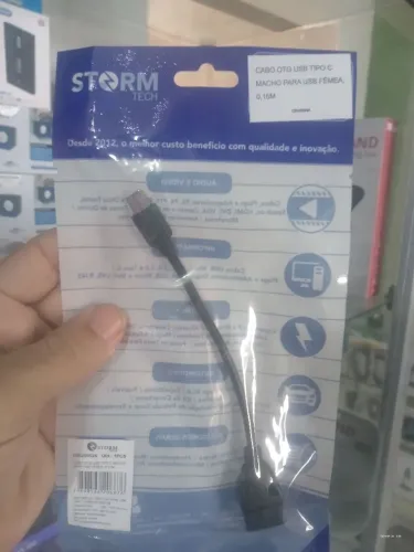 Adaptador Cabo Otg Tipo C x Usb 2.0 - 15Cm
