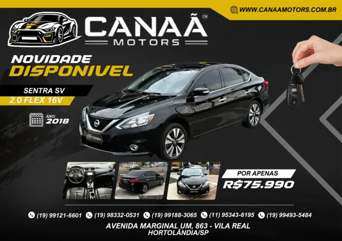 Nissan Sentra SV 2.0 Flexstart 16V Aut. 2018