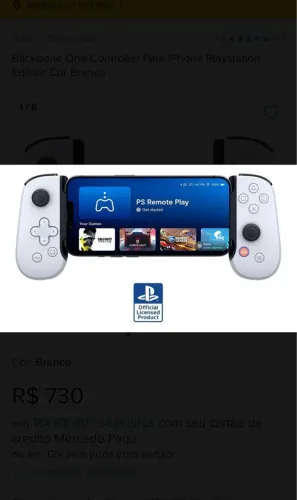 Controle Backbone One Controller Para iPhone Playstation Edition Branco original 