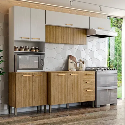 Cozinha 12 Portas + Balcão - Modernidade e Funcionalidade