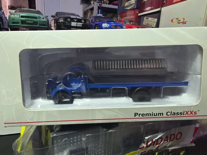 Miniatura 1:43 mercedes benz l3500 reboque c rampa