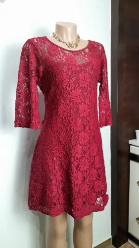 Vestido Renda Marsala Tam.G