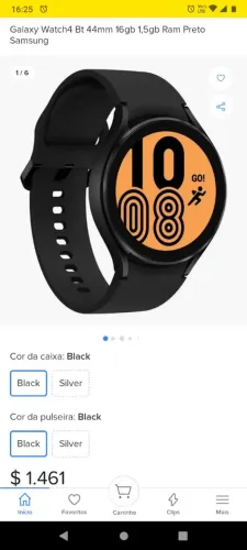 Galaxy Watch4 Bt 44mm 16gb 1,5gb Ram Preto Samsung