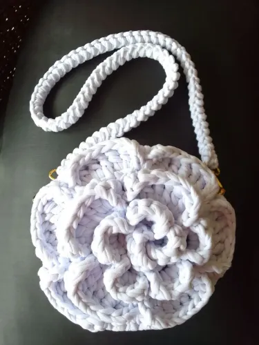 Bolsa de fio de malha Branca
