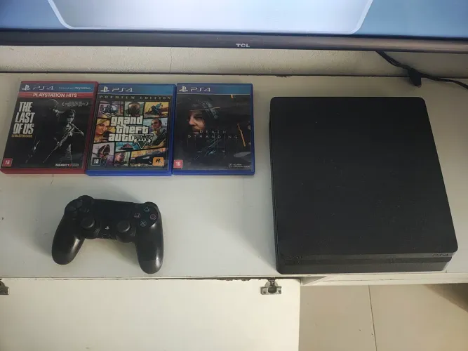 Playstation 4 Slim 1 TB + JOGOS! CONSOLE EXTRATERRESTRE CONSERVADO
