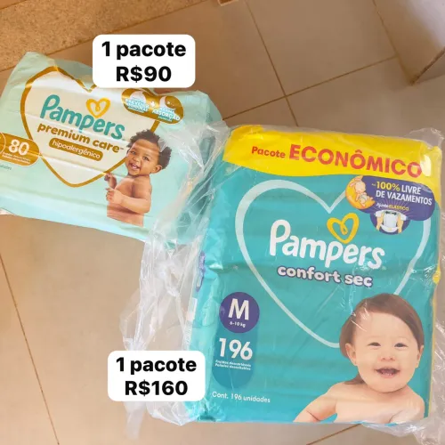 276 Fraldas Pampers TAM M lacrada