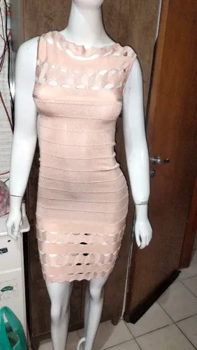 Vestido de linho rosé