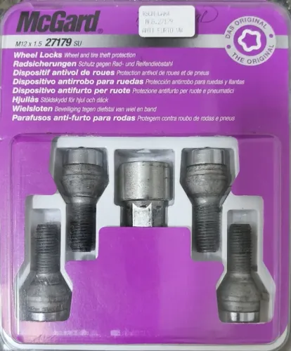 Kit antifurto rodas + estepe McGard M12x1,5 - BMW GM Renault VW