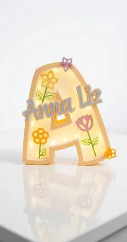 Luminária de LED Personalizada - Inicial + Nome + Tema escolhido(Impressão 3D)