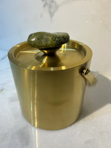 Balde de gelo inox dourado fosco 
