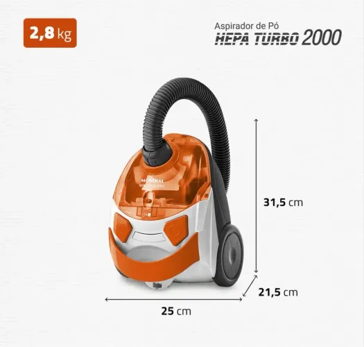 Aspirador de Pó Mondial Hepa Turbo 2000 AP15 - 1500w