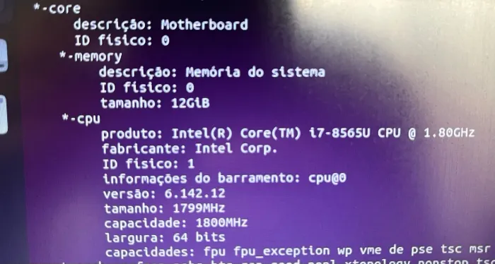 Notebook LENOVO i7 8565u