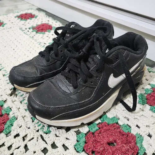 Tênis Nike Air Max 90 Leather Preto Original - Tam 35 BR / 4.5Y