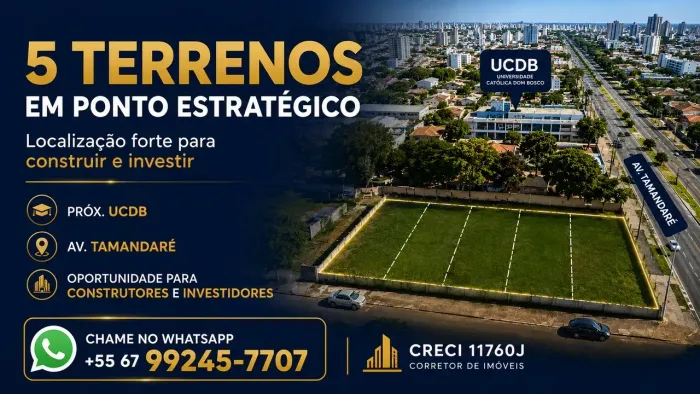 5 Terrenos à Venda na Av. Tamandaré | Ideal para Construtores e Investidores