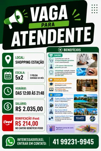 Vaga para atendente