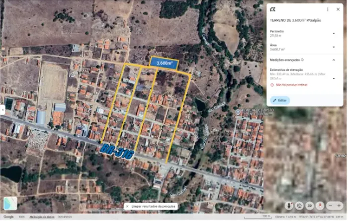 Terreno Para Galpão Logístico - 3.600m² - Venda - Próximo à BR-316 - Canapí/AL