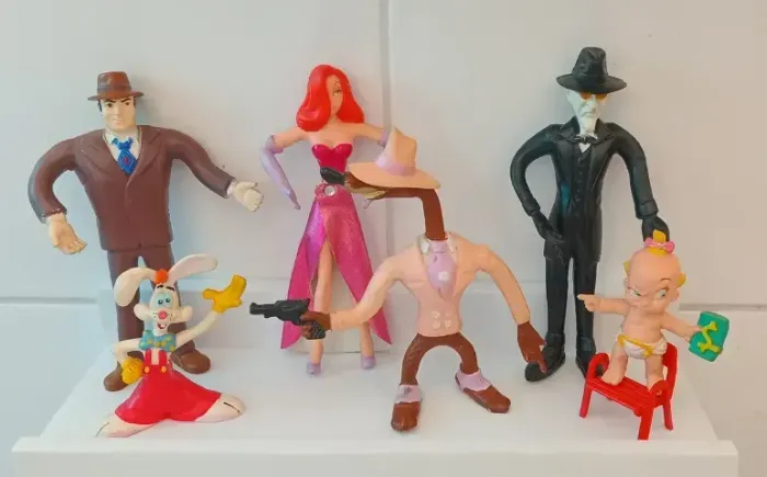 Lote Bonecos Coleção Roger Rabbit Jessica Flexies Anos 80 Bendable Importado