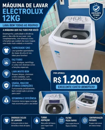 Máquina de lavar Eletrolux 12kg