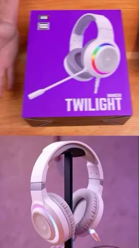 Headset Gamer Mancer Twilight Branco RGB Driver 50mm USB + P2 - Excelente Estado