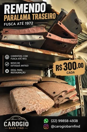 Remendo Paralama Traseiro Fusca Até 1972 Novo De Estoque Antigo