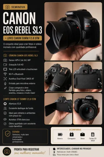 Câmera cânon sl3