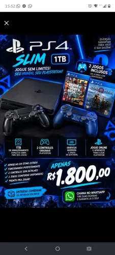 PS4 2 controles 1tb de hd