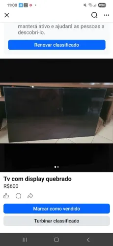 Tv samsung 65" display quebrado