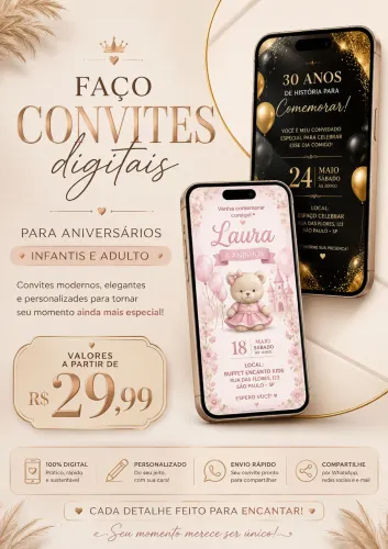 Crio convites personalizados